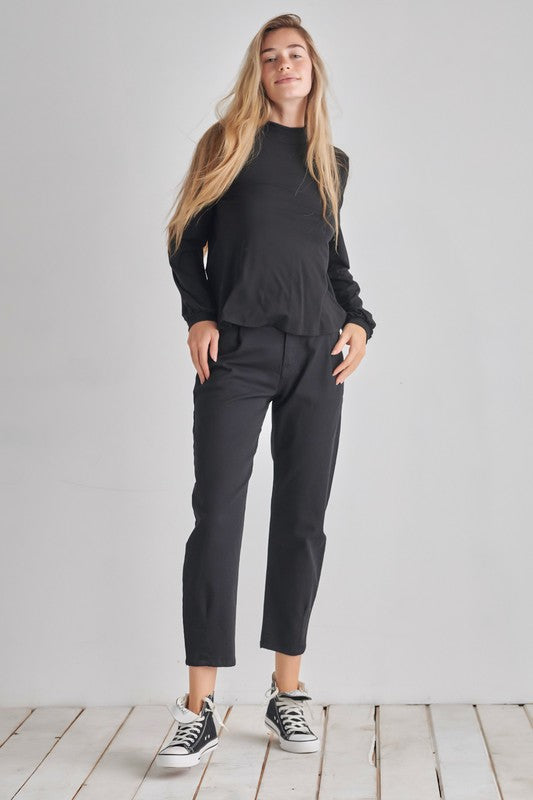 Long Sleeve Open Back Top