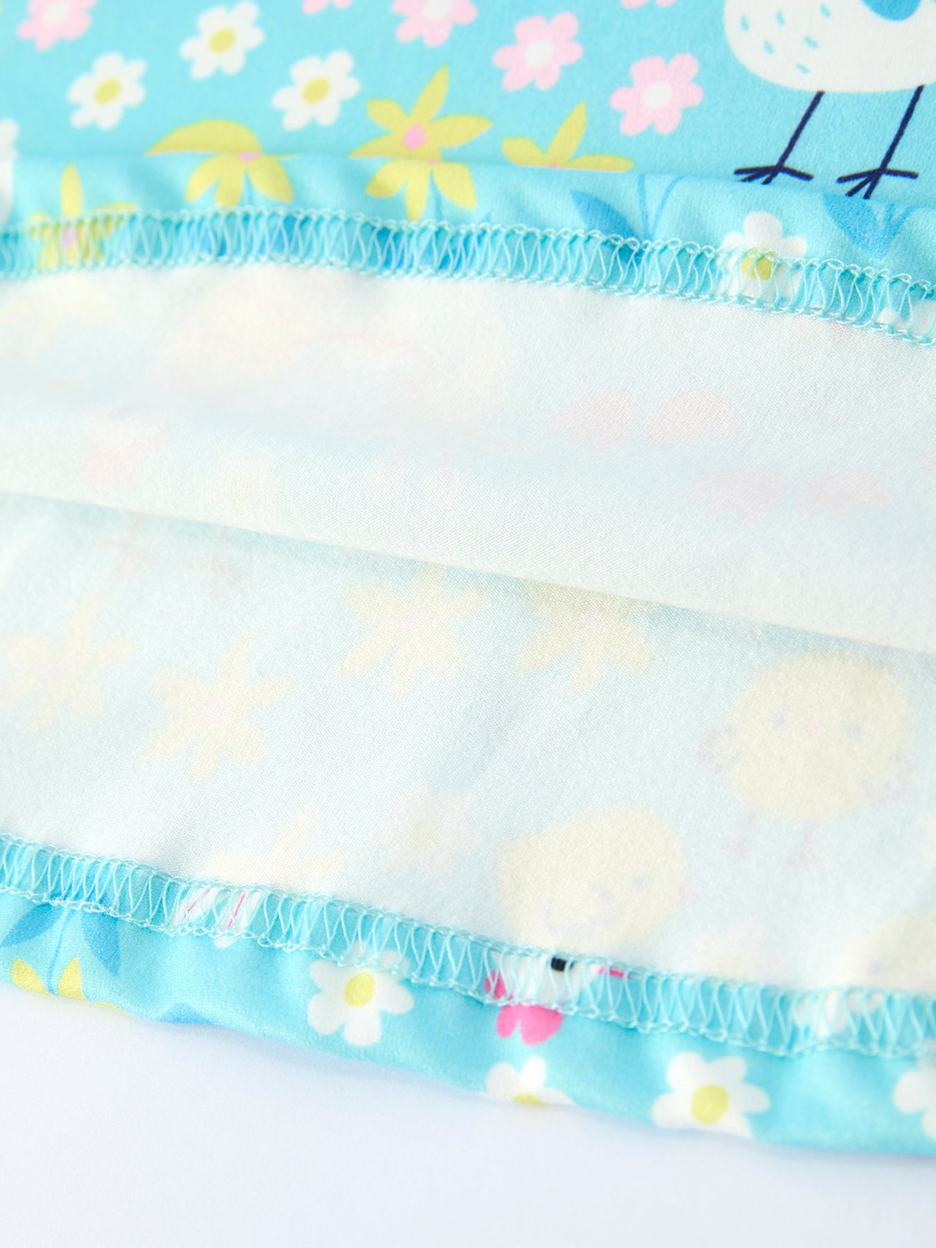 Aqua Chicken Floral Farm Print Girls Dress