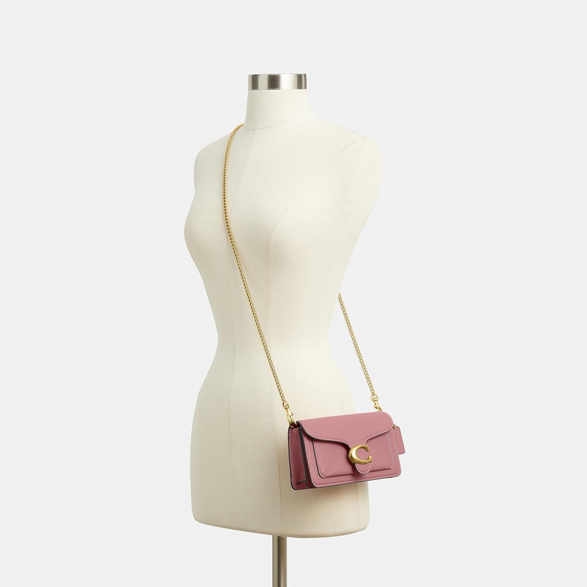 Polished Pebbled Leather Tabby Chain Crossbody