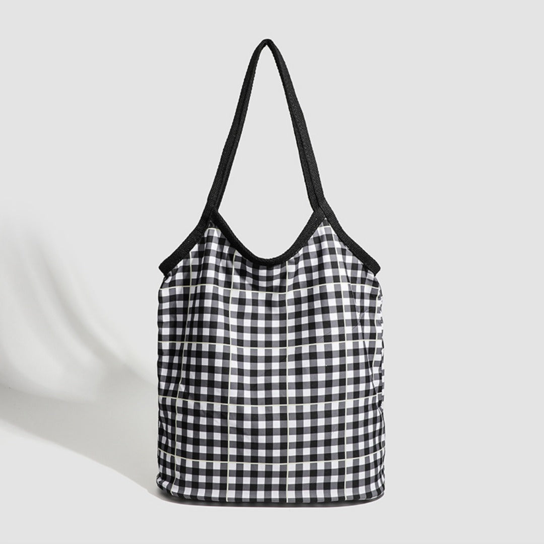 canvas plaid hobo bag