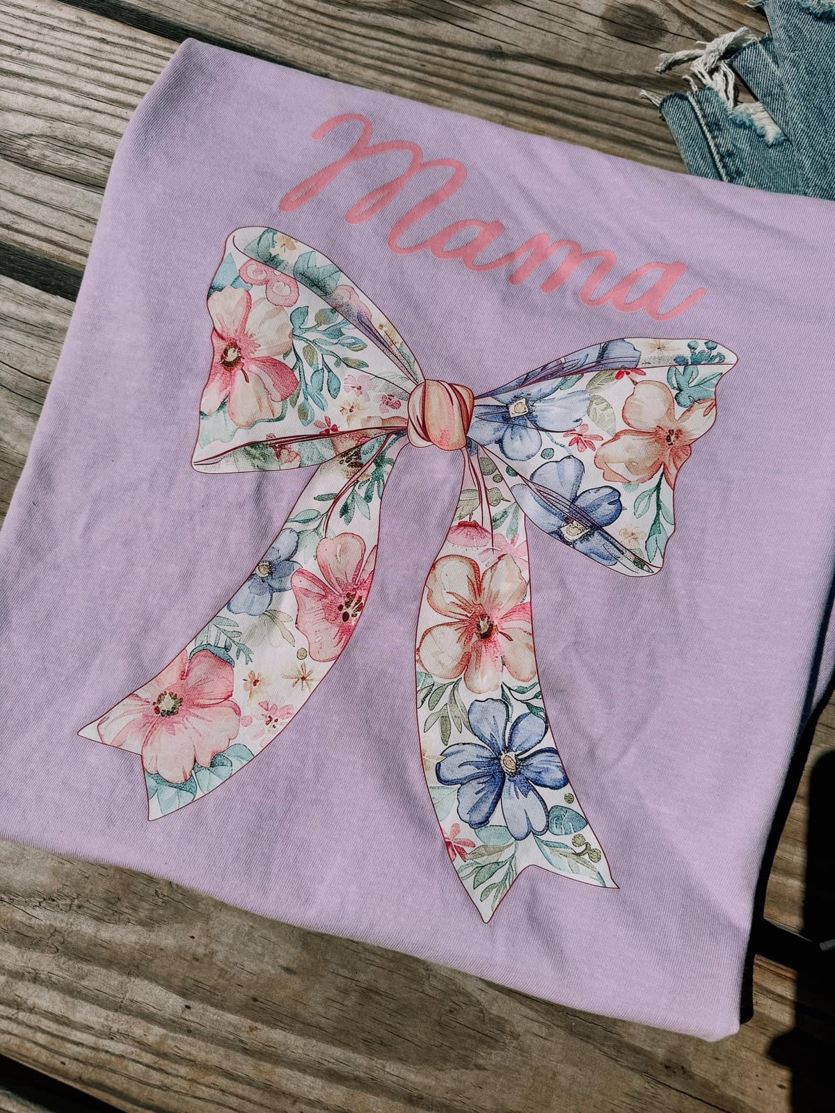Mama Floral Bow Graphic Tee