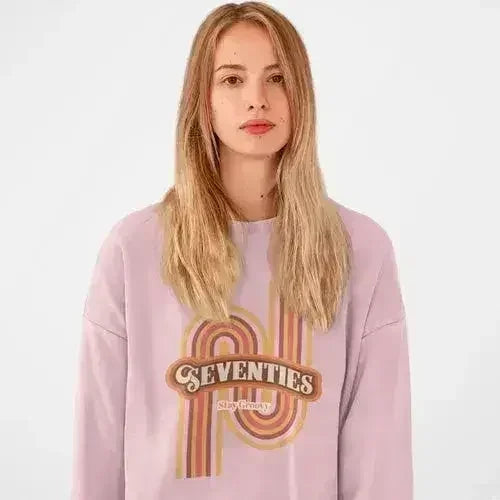 70's Retro Sweatshirt - Vintage Loose Fit Crewneck