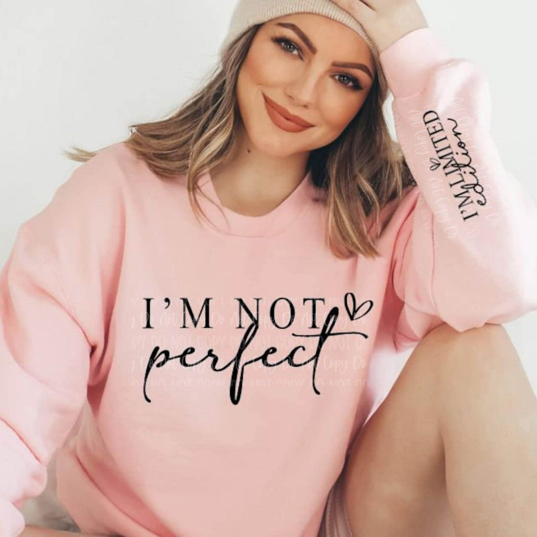 NOT PERFECT With Sleeve Accent Sweatshirt