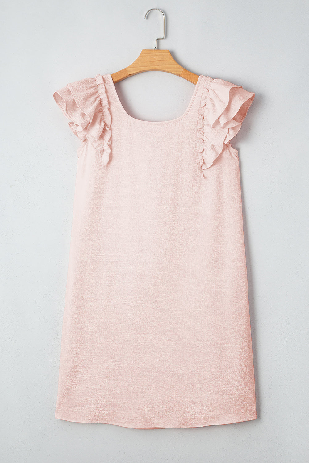Abigail Textured Flutter Sleeve Bow Back Mini Dress