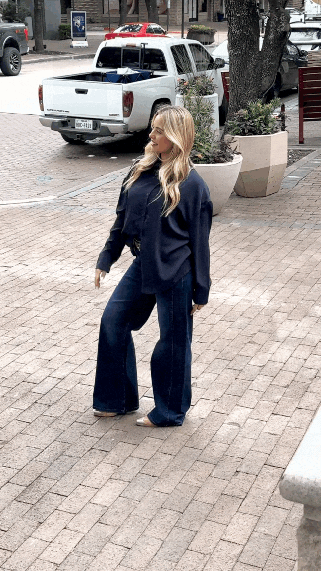 Kathryn Classic Button-Up, Navy