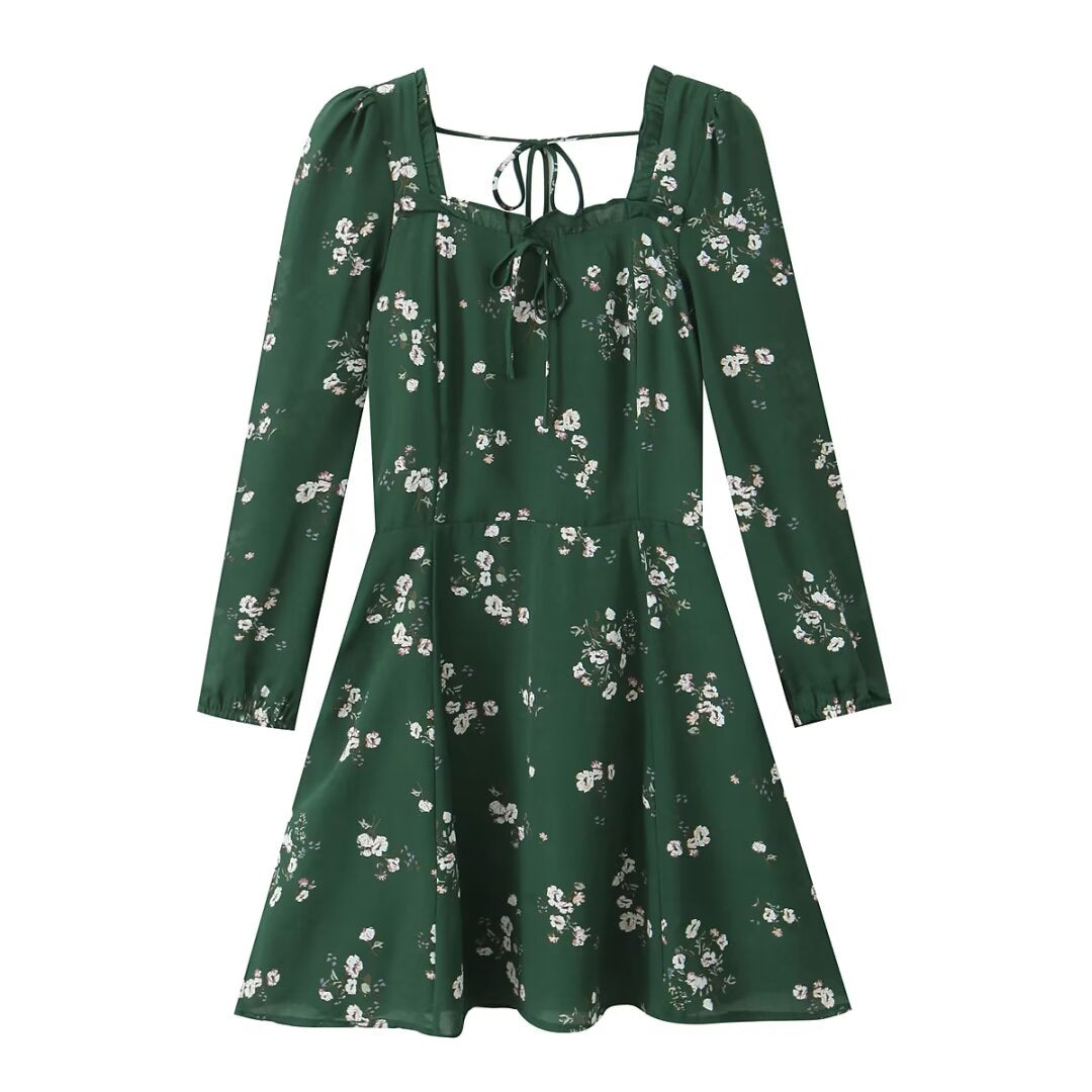 Lace Lantern Sleeve Dress