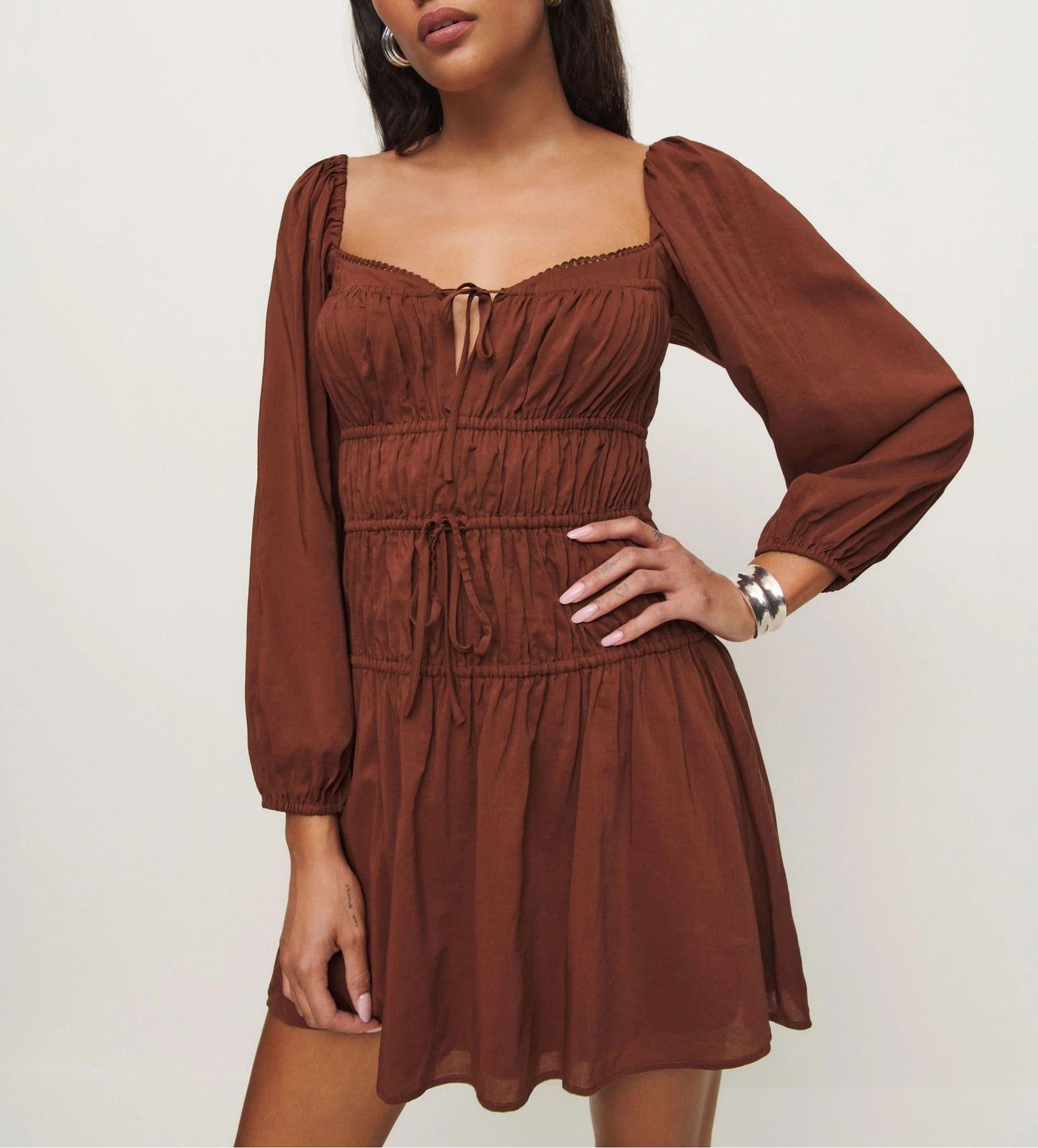 Elastic Pleated Waist Tight Dress