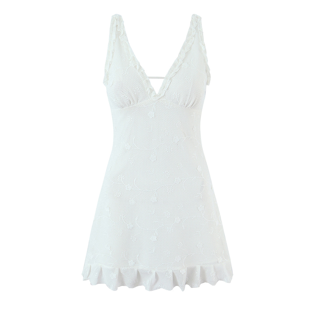 Mesh Embroidered Vest Dress