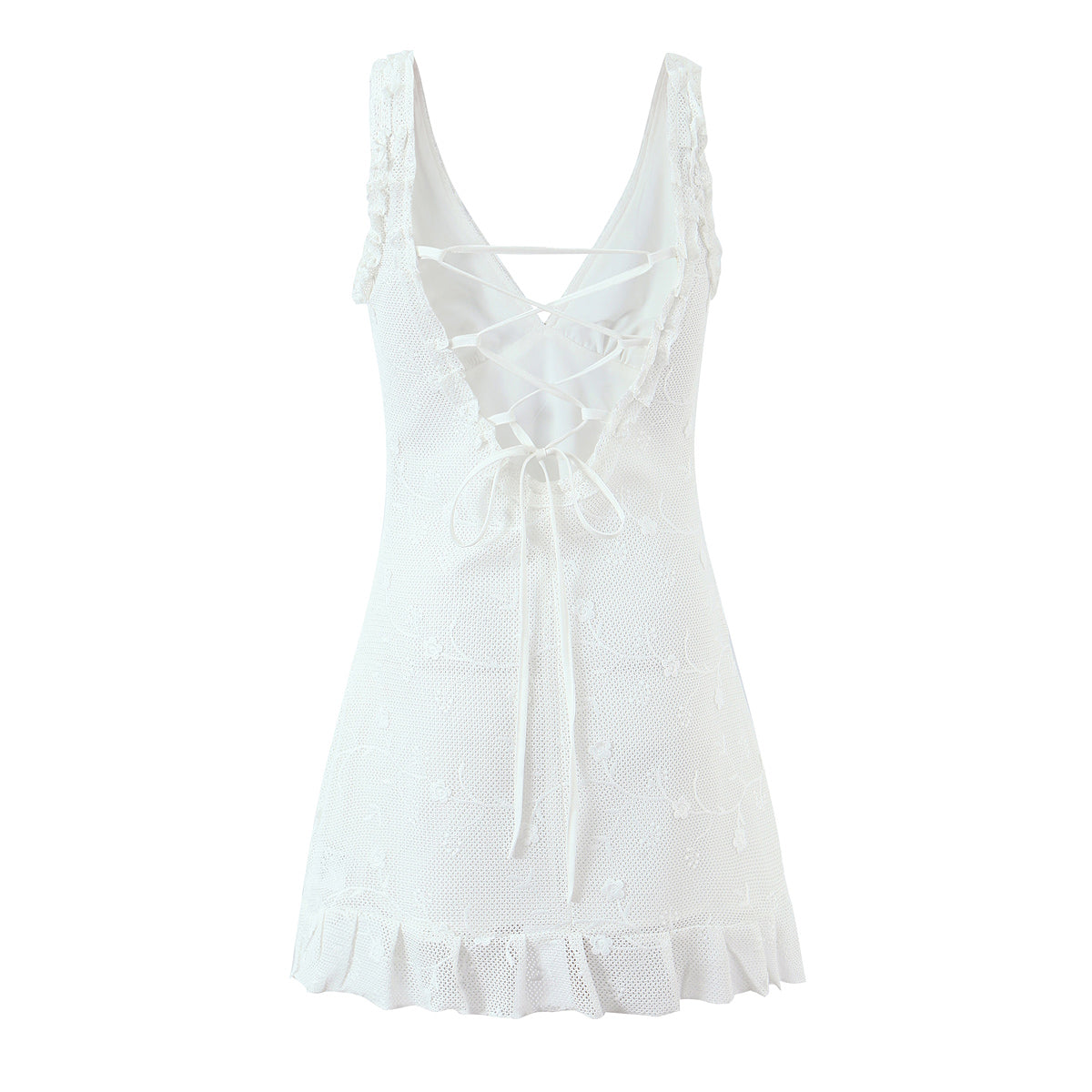 Mesh Embroidered Vest Dress