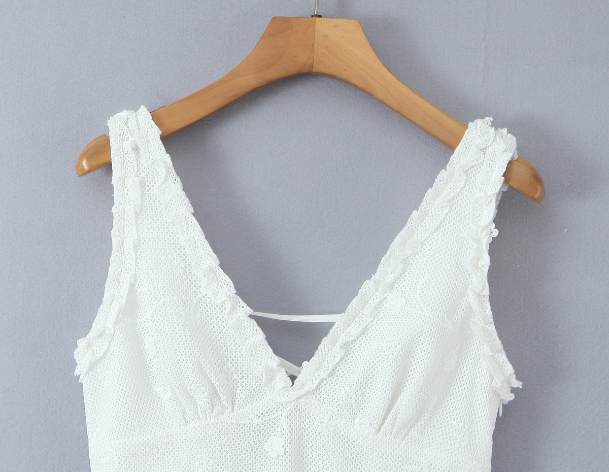 Mesh Embroidered Vest Dress