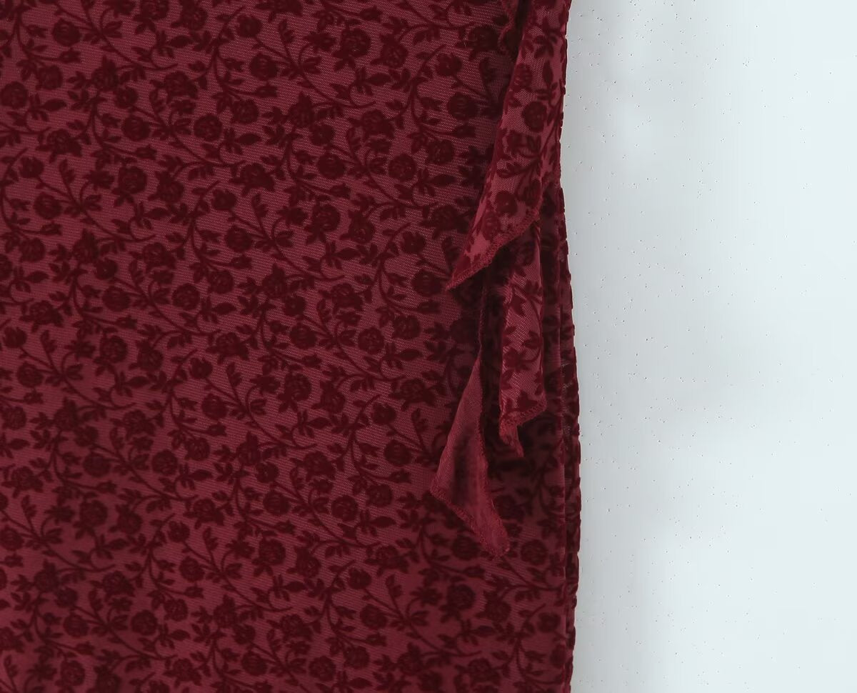 Tight Waist A line Dress Ruffled Dress