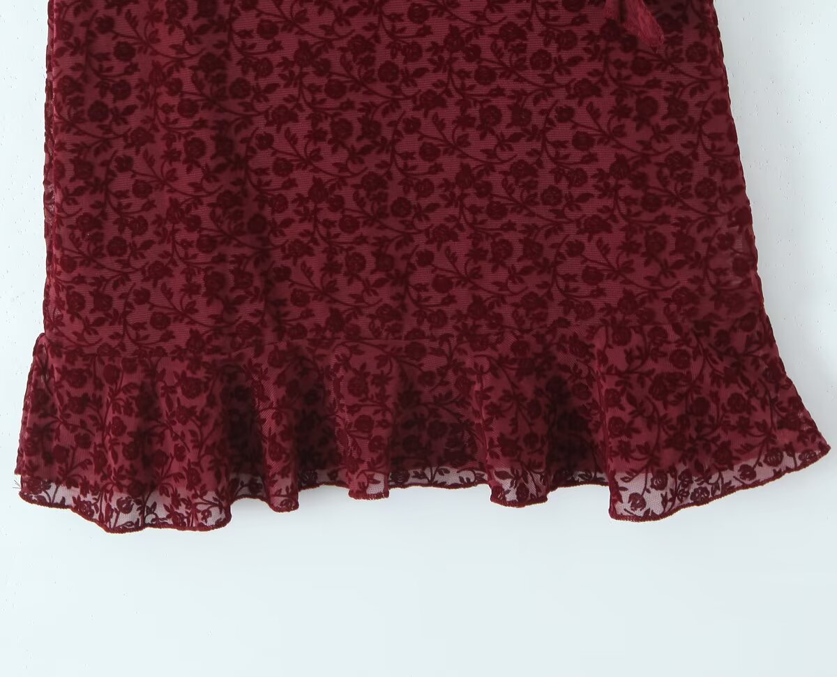 Tight Waist A line Dress Ruffled Dress
