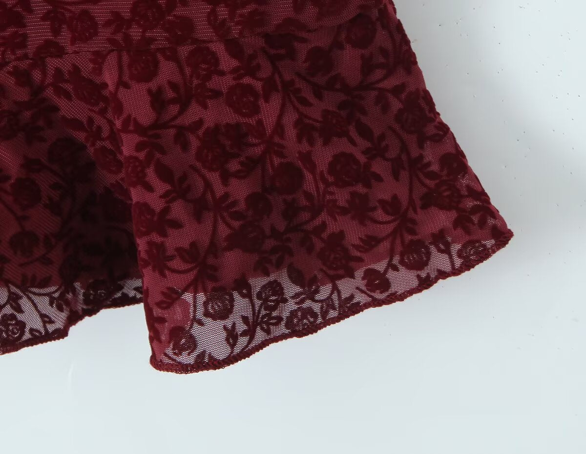 Tight Waist A line Dress Ruffled Dress