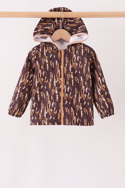 Brown Camouflage Raincoat