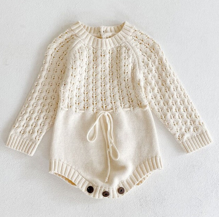 Knitted Hollow Waist Girdle Long Sleeves Harpy Dress Triangle