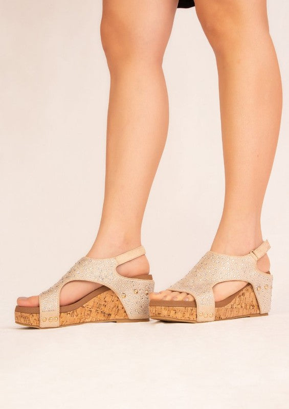 RHINESTONE COVERED WEDGES