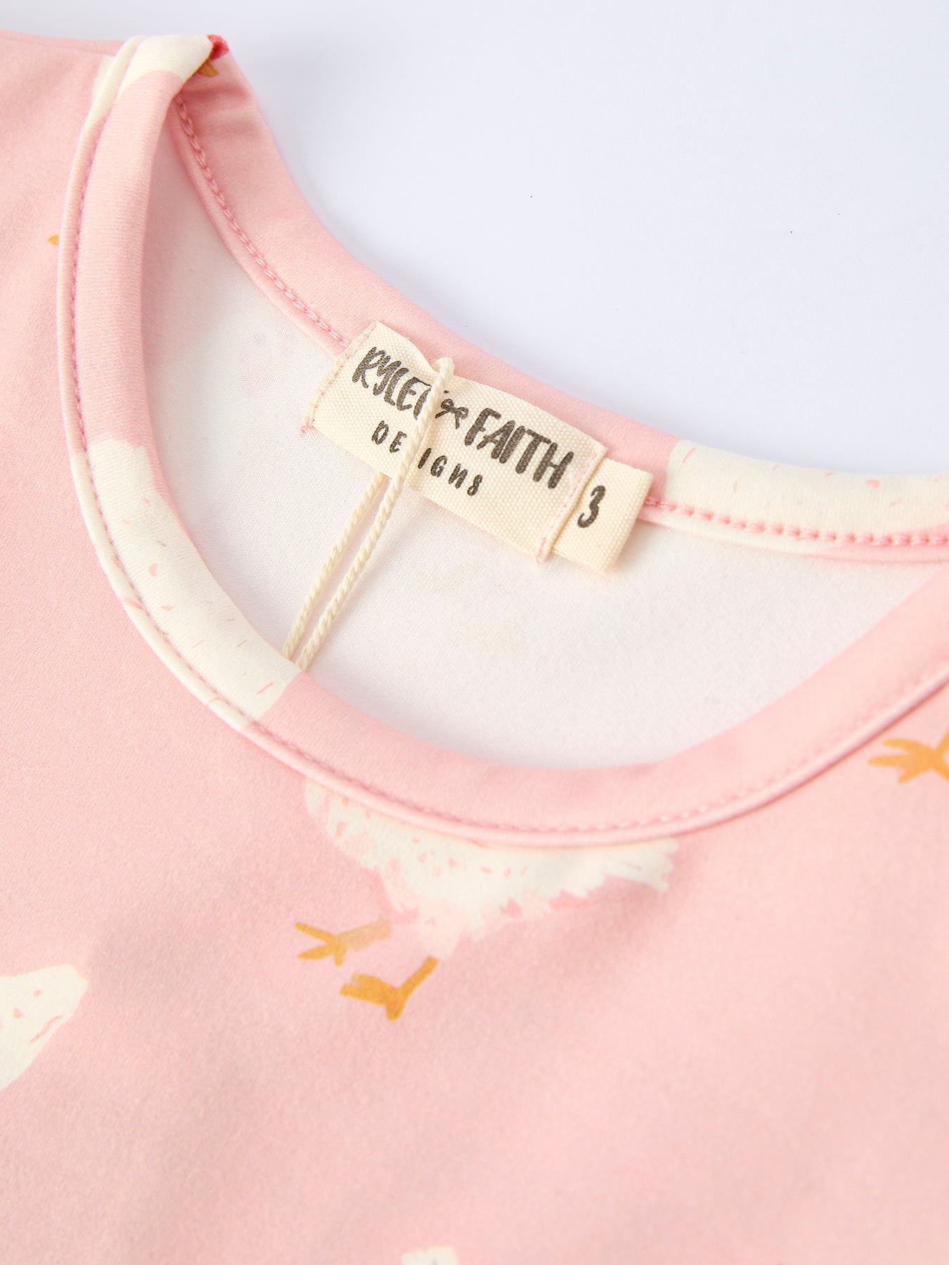 Farm Chicken Print Girls Ruffle Dress