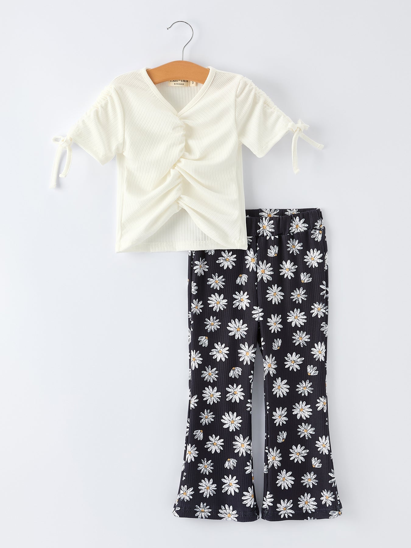 Daisy Set Ruched Tie Sleeve