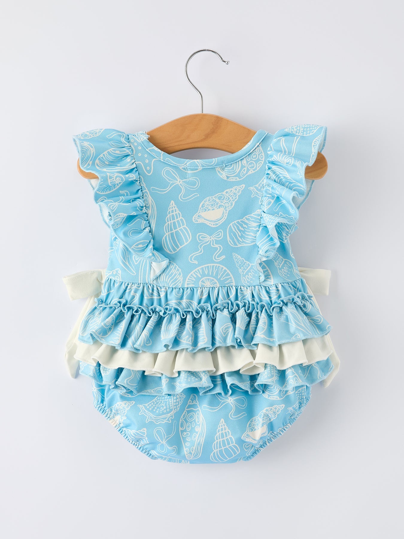 Ocean Girls Romper Bow Ruffle