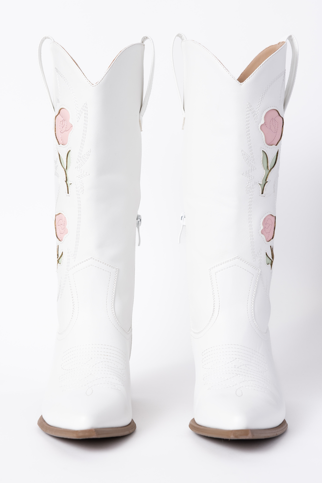 Willa Rose White Cowboy Boots SALE
