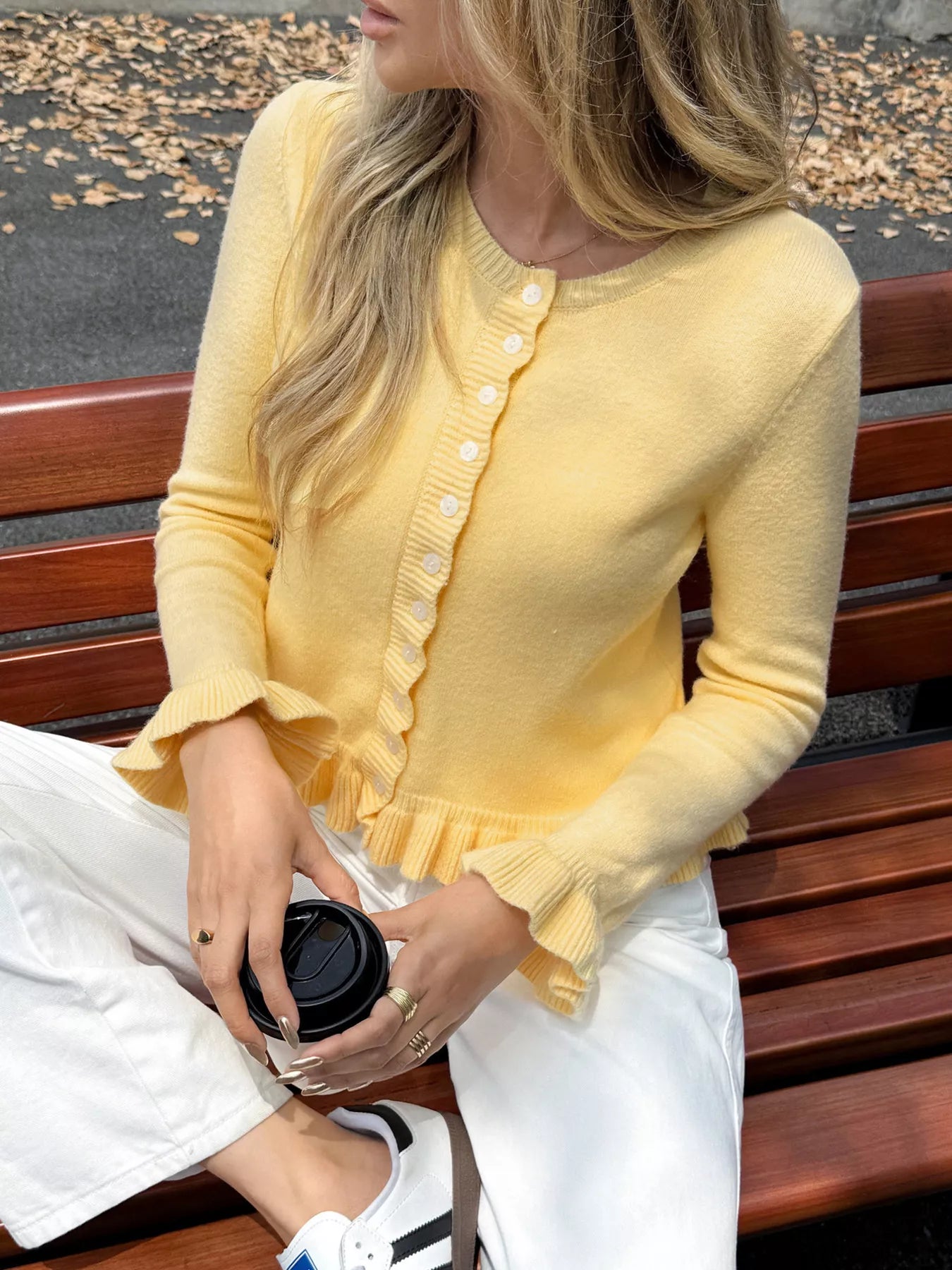 Lovely Ruffled Knit Cardigan