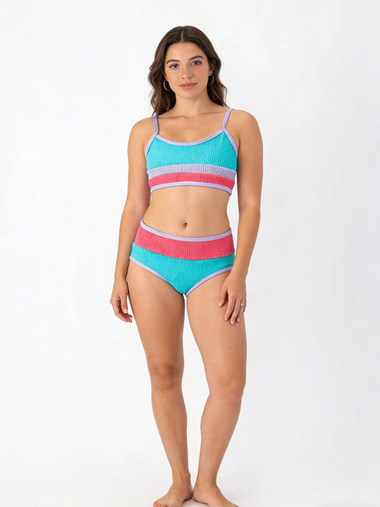 Mommy me "Blue and Red Stripes" Women's Swimsuit