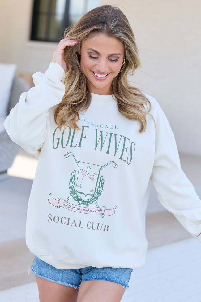Golf Wives Cream Oversized Graphic Sweatshirt