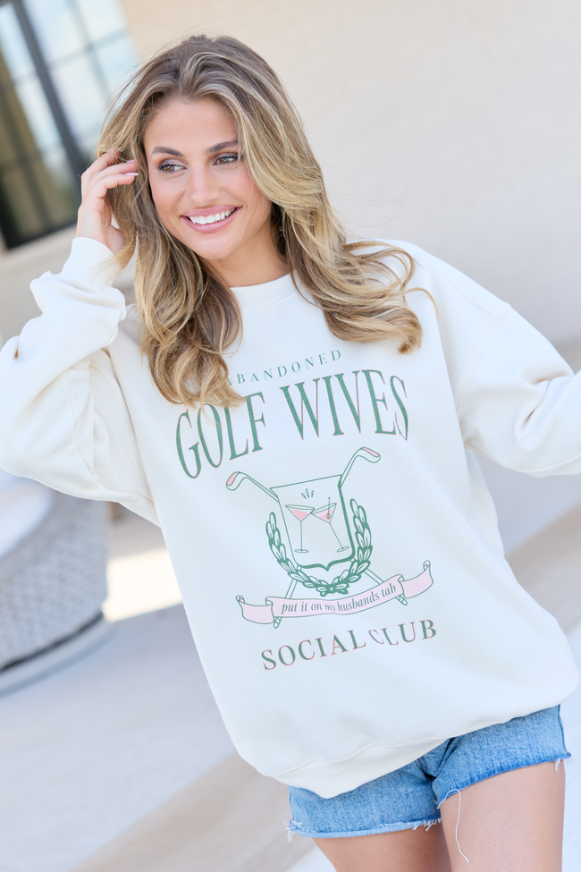 Golf Wives Cream Oversized Graphic Sweatshirt