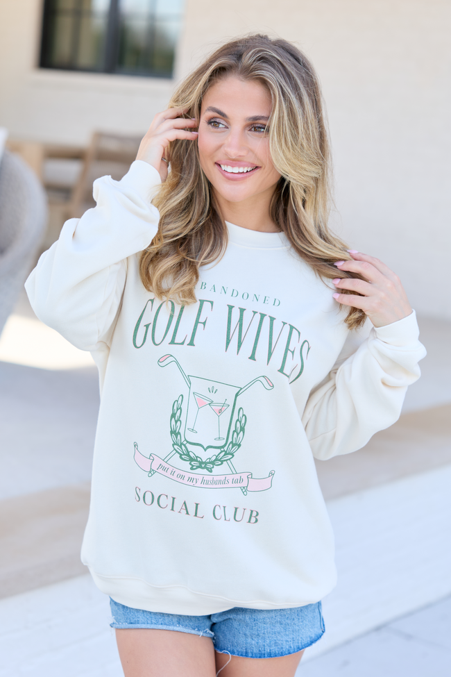 Golf Wives Cream Oversized Graphic Sweatshirt