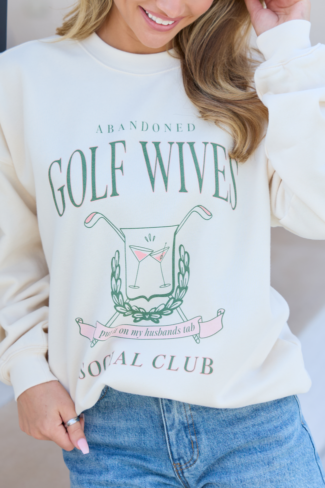 Golf Wives Cream Oversized Graphic Sweatshirt