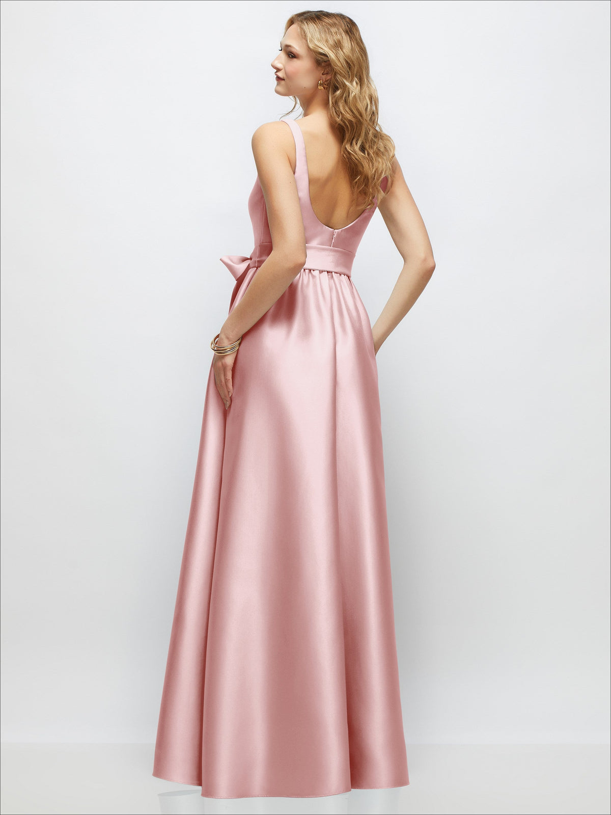 Scoop-Neck Tank Bodice Maxi Dress with Full Skirt