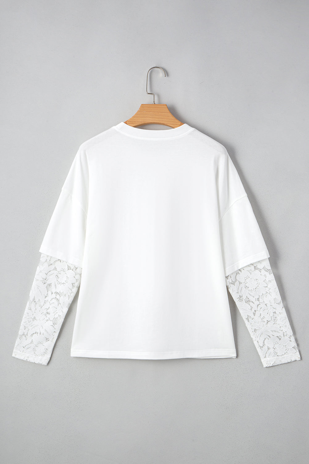 Hallie Lace Long Sleeve Insert Drop Shoulder Top