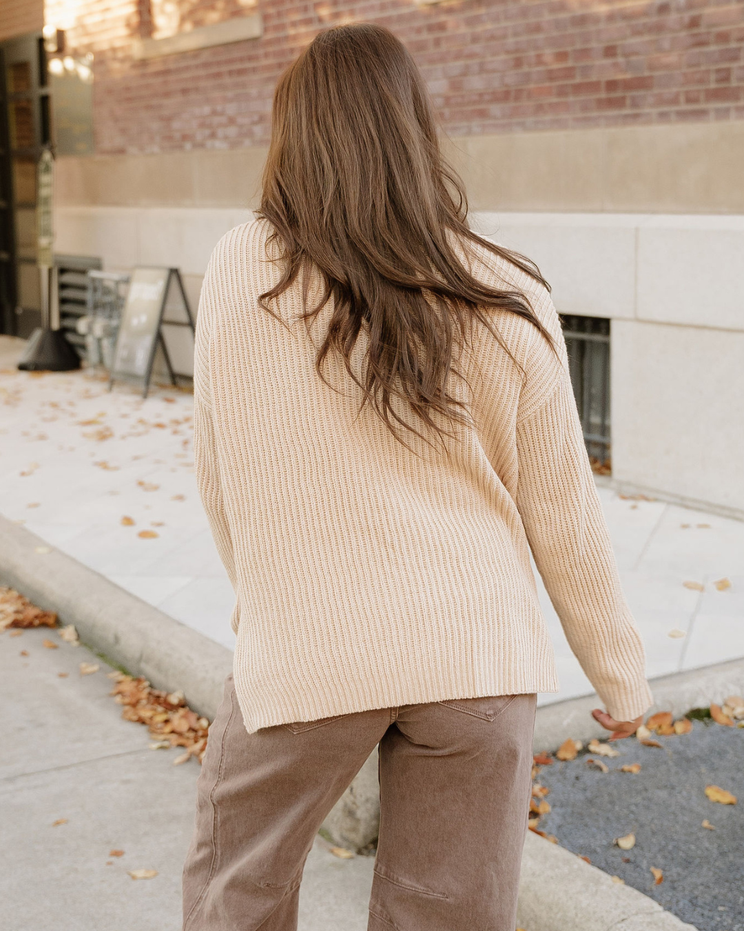Lou Drop Shoulder Side Slits Loose Sweater
