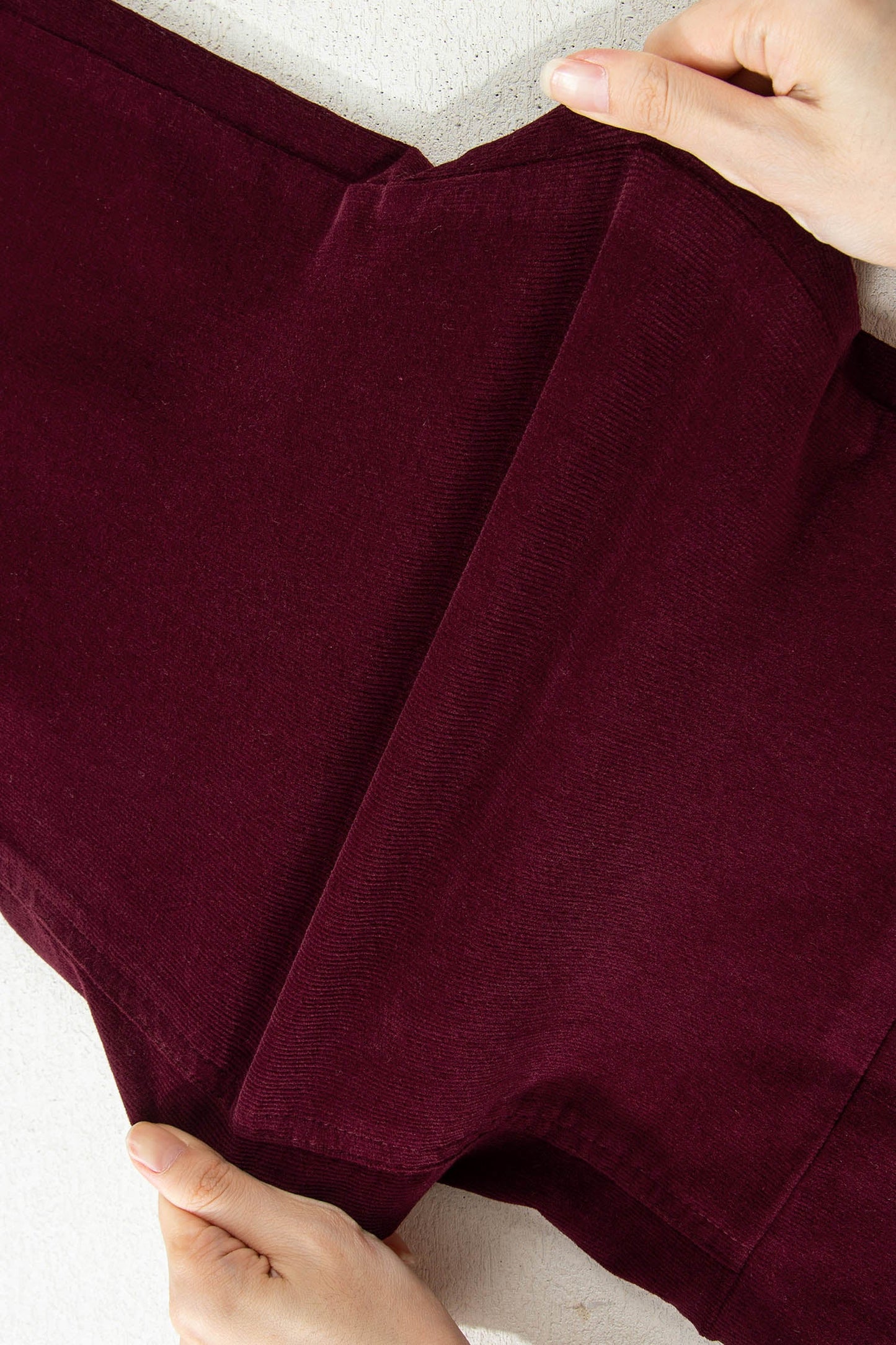 Solid Corduroy High Waist Wide Leg Pants