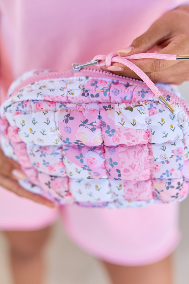 Haylie Pink Patchwork Quilted Mini Bag