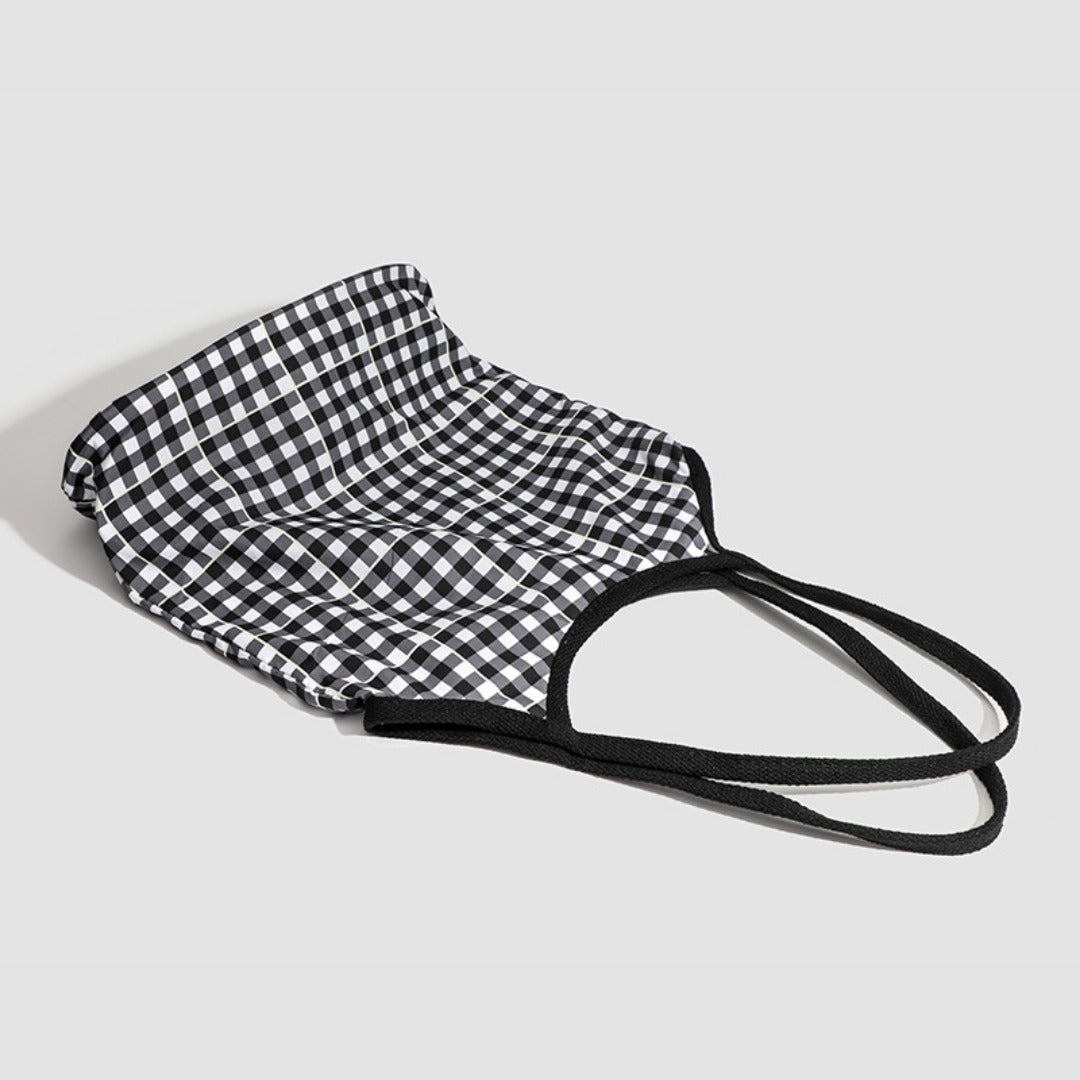 canvas plaid hobo bag