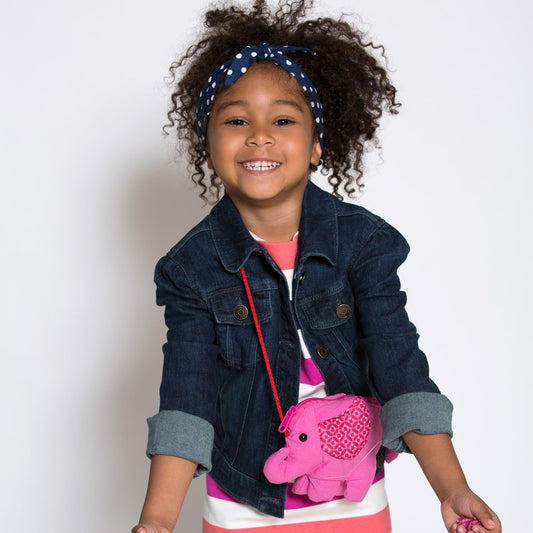 Cute Canvas Baby Elephant Purse for Girls Ages 3-8