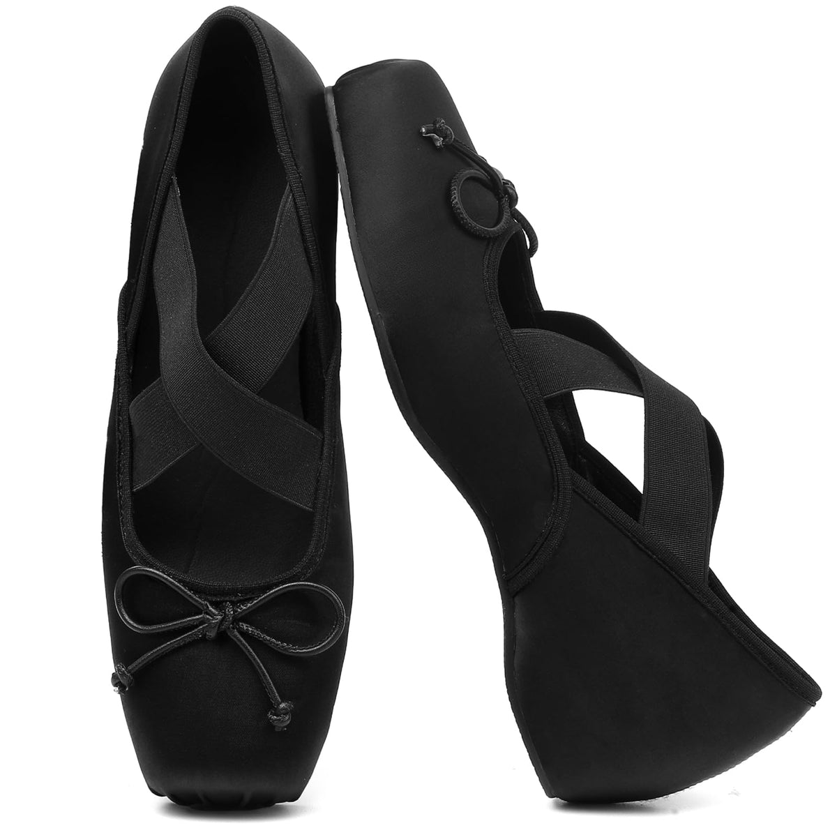 Ballet Flats Square Toe Criss Cross Straps