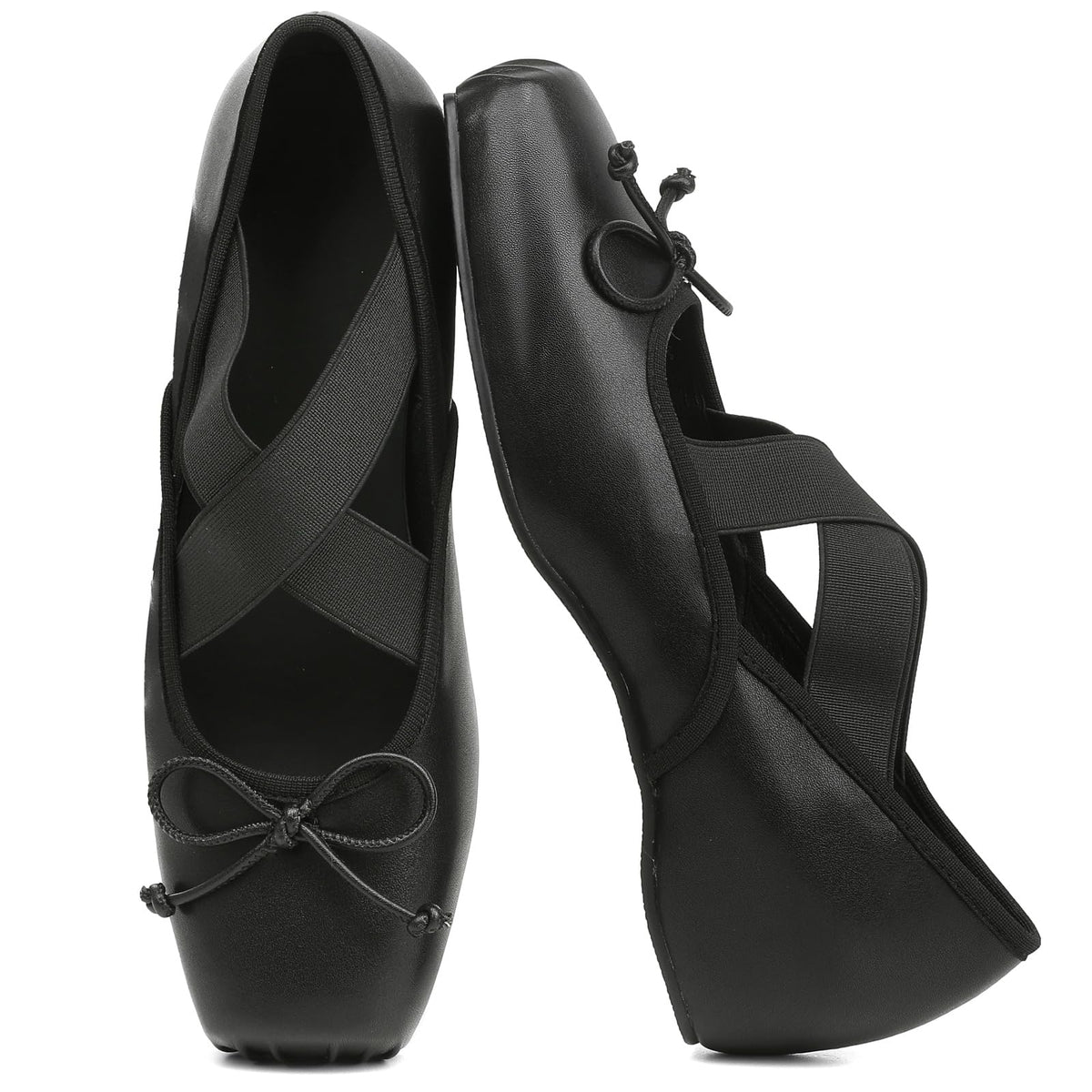 Ballet Flats Square Toe Criss Cross Straps