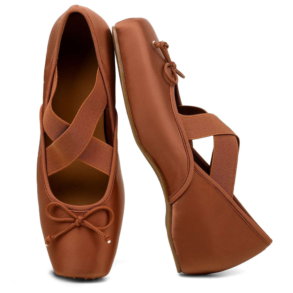 Ballet Flats Square Toe Criss Cross Straps