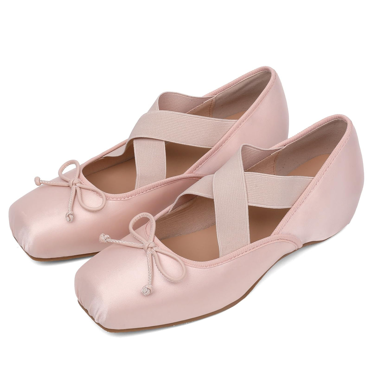 Ballet Flats Square Toe Criss Cross Straps