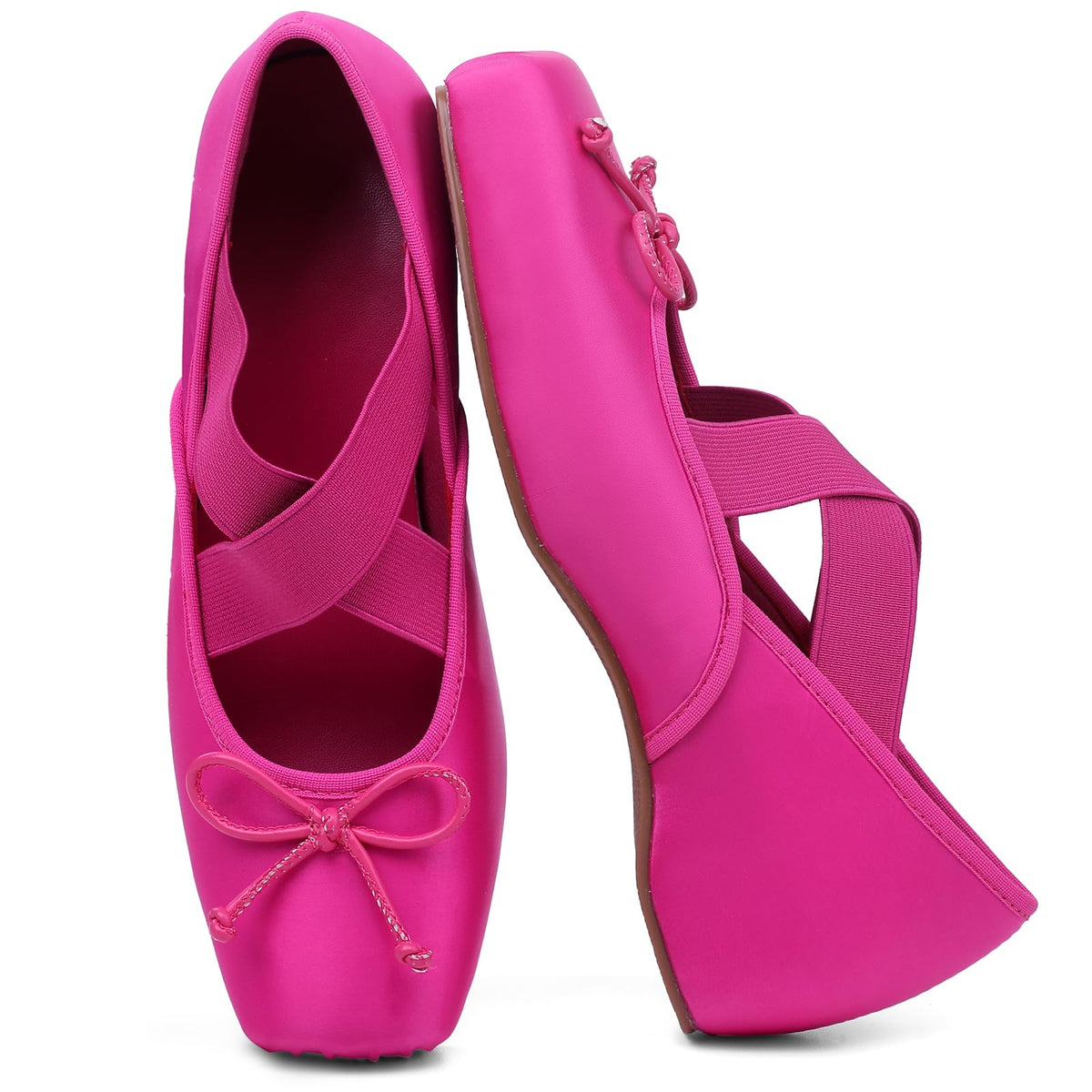 Ballet Flats Square Toe Criss Cross Straps