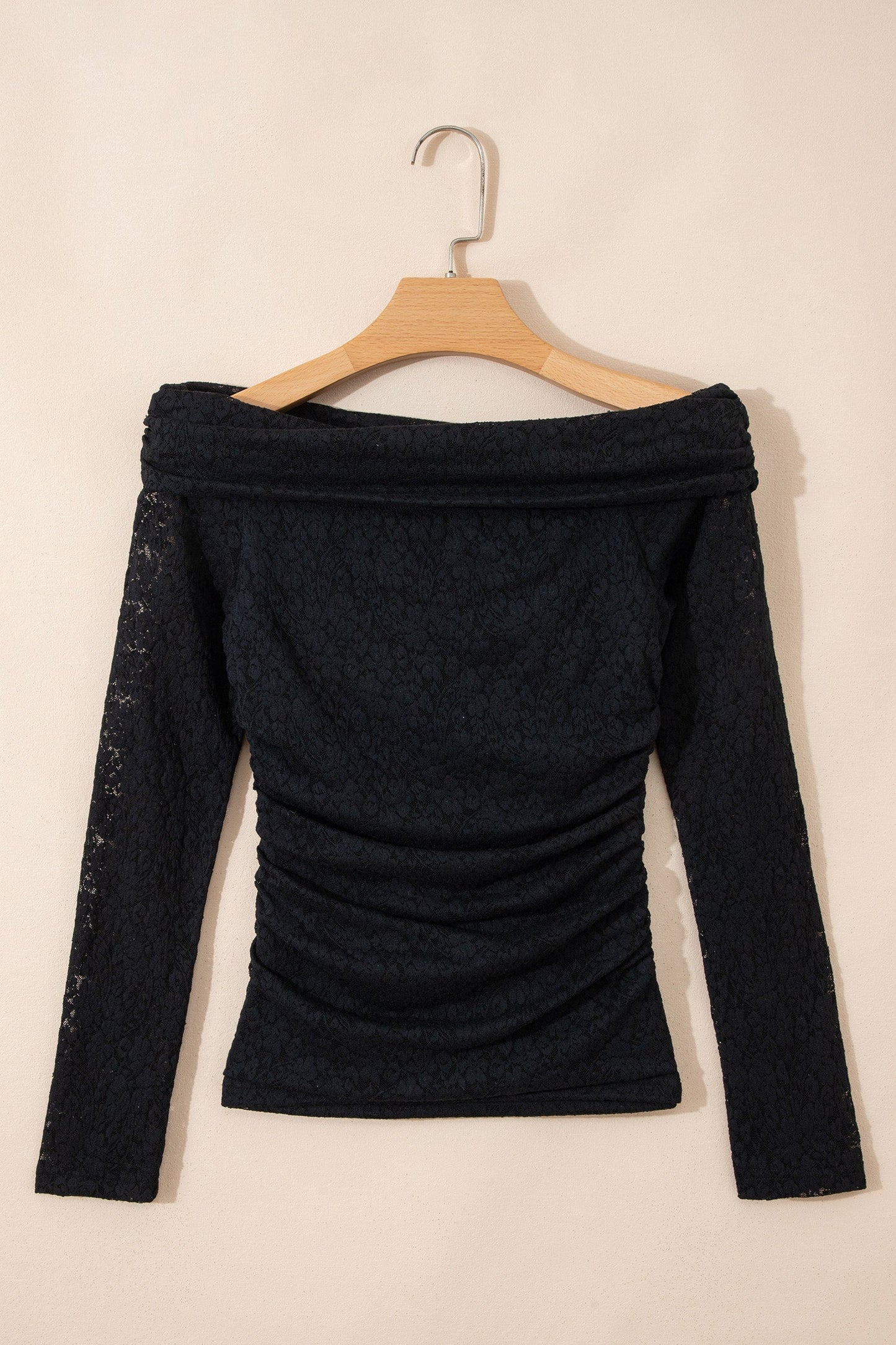 Floral Lace Off Shoulder Long Sleeve Top