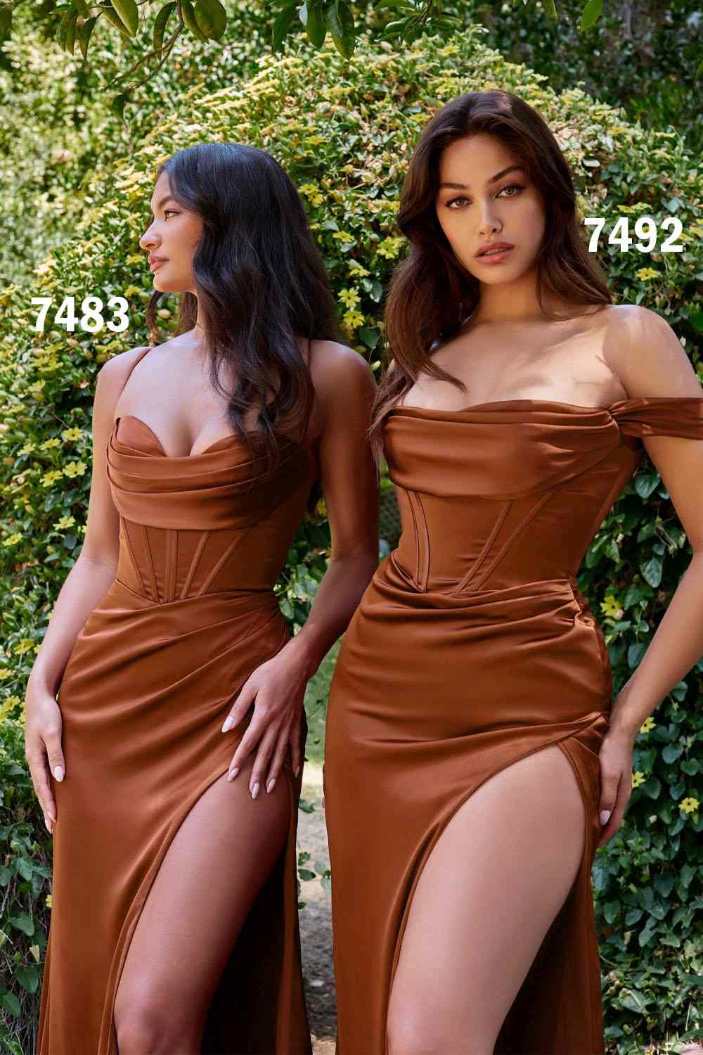 Satin Off the Shoulder Corset Satin Gown