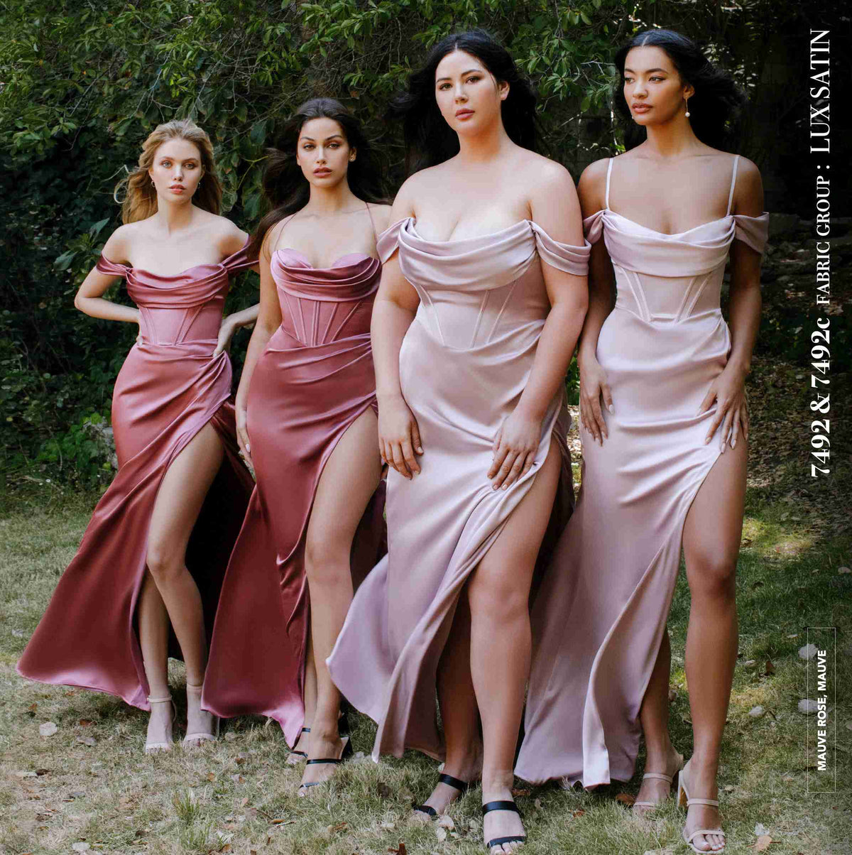 Satin Off the Shoulder Corset Satin Gown