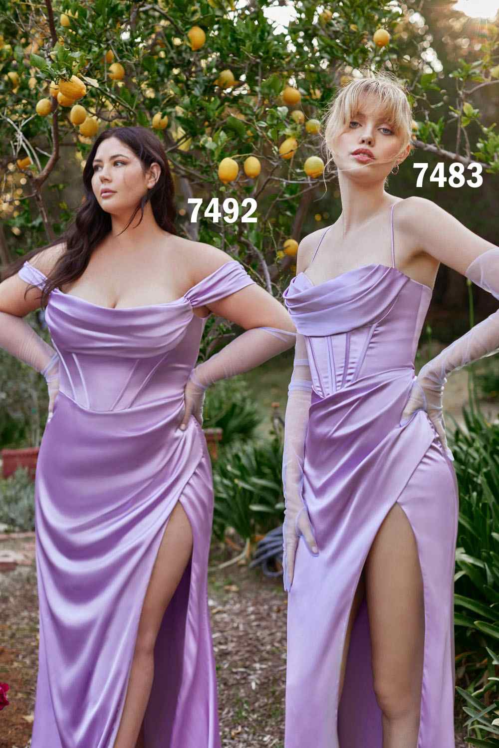 Satin Off the Shoulder Corset Satin Gown