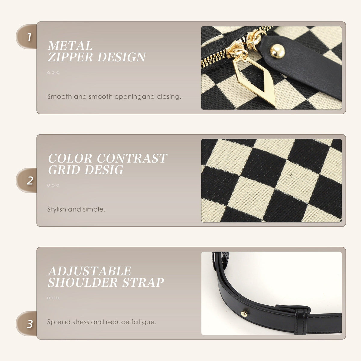 Checkerboard Chest Bag