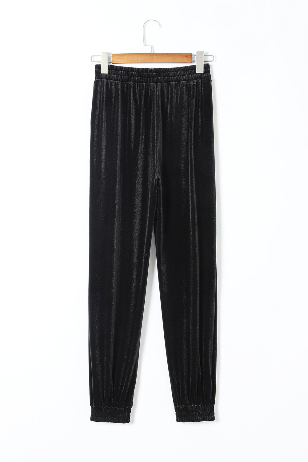 Solid Velvet Jogger Pants
