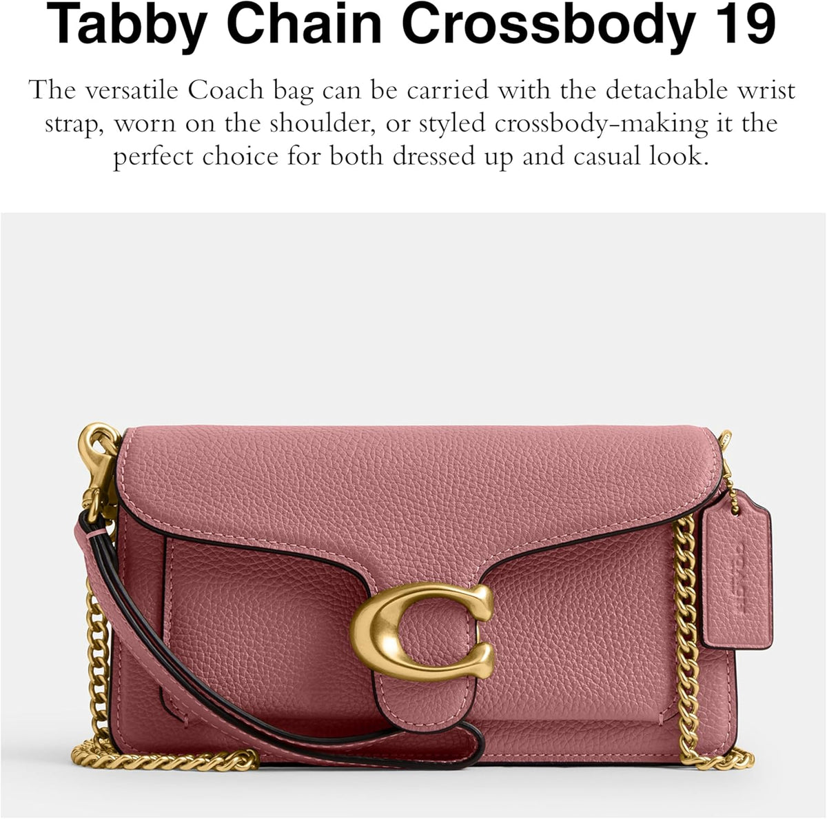 Polished Pebbled Leather Tabby Chain Crossbody