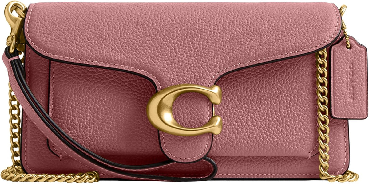 Polished Pebbled Leather Tabby Chain Crossbody